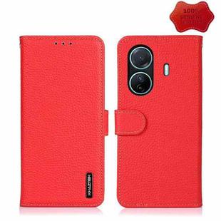 For vivo S15e KHAZNEH Litchi Genuine Leather Phone Case(Red)