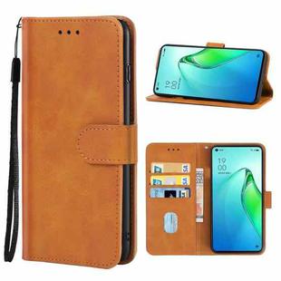 For OPPO Reno8 Leather Phone Case(Brown)