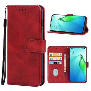 For OPPO Reno8 Pro Leather Phone Case(Red)