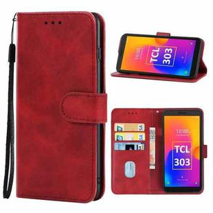 For TCL 303 Leather Phone Case(Red)