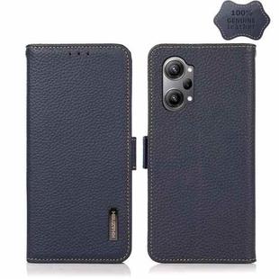 For OPPO K10 Pro 5G KHAZNEH Side-Magnetic Litchi Genuine Leather RFID Phone Case(Blue)