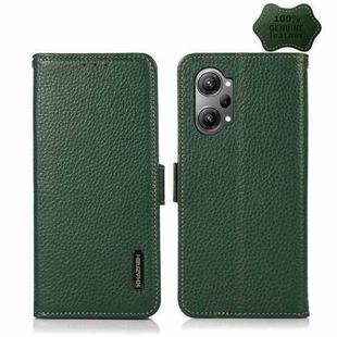 For OPPO K10 Pro 5G KHAZNEH Side-Magnetic Litchi Genuine Leather RFID Phone Case(Green)