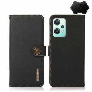 For OnePlus Nord CE 2 Lite 5G KHAZNEH Custer Genuine Leather RFID Phone Case(Black)