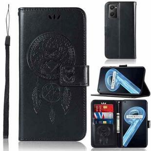 For OPPO Realme 9i Wind Chime Owl Embossing Pattern Horizontal Flip Leather Phone Case(Black)