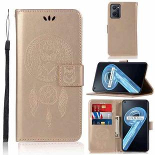 For OPPO Realme 9i Wind Chime Owl Embossing Pattern Horizontal Flip Leather Phone Case(Gold)