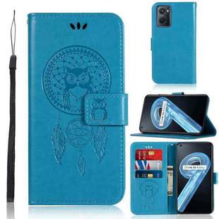 For OPPO Realme 9i Wind Chime Owl Embossing Pattern Horizontal Flip Leather Phone Case(Blue)