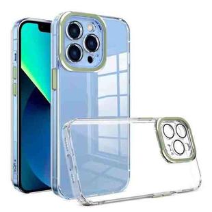 For iPhone 13 Pro Max TPU + Acrylic Transparent Phone Case with Lens Film (Matcha Green)