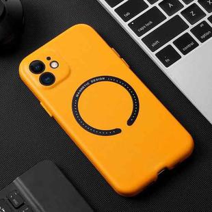 For iPhone 13 Pro Magsafe Magnetic Leather Phone Case (Yellow)