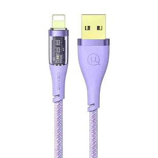 USAMS US-SJ571 Icy Series 1.2m USB to 8 Pin Aluminum Alloy Fast Charging Data Cable(Purple)