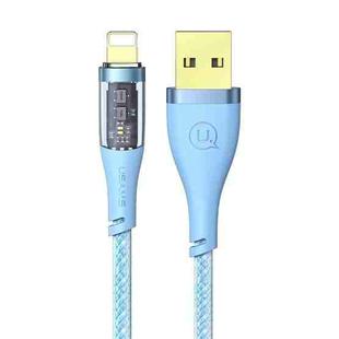 USAMS US-SJ571 Icy Series 1.2m USB to 8 Pin Aluminum Alloy Fast Charging Data Cable(Blue)