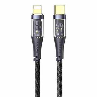 USAMS US-SJ573 Icy Series 1.2m Type-C to 8 Pin PD 20W Aluminum Alloy Data Cable(Black)