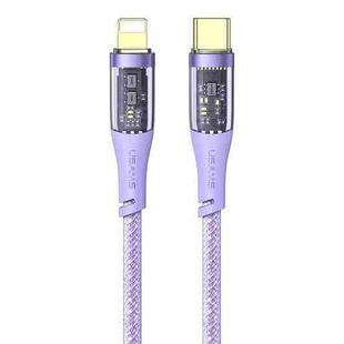 USAMS US-SJ573 Icy Series 1.2m Type-C to 8 Pin PD 20W Aluminum Alloy Data Cable(Purple)