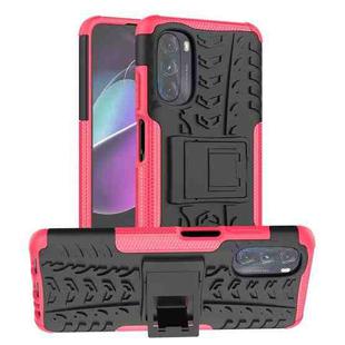 For Motorola Moto G 5G 2022 Tire Texture TPU + PC Phone Case with Holder(Pink)