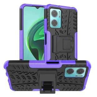 For Xiaomi Redmi Note 11E 5G Tire Texture TPU + PC Phone Case with Holder(Purple)