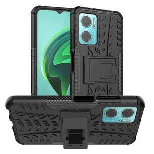 For Xiaomi Redmi Note 11E 5G Tire Texture TPU + PC Phone Case with Holder(Black)