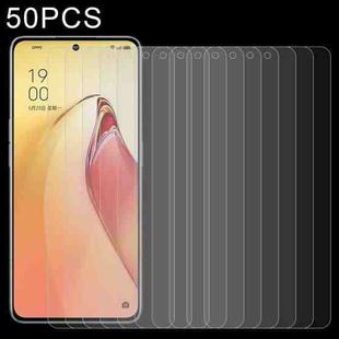 50 PCS 0.26mm 9H 2.5D Tempered Glass Film For OPPO Reno8 Pro+