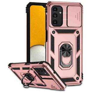 For Samsung Galaxy A13 4G Sliding Camshield Holder Phone Case(Rose Gold)