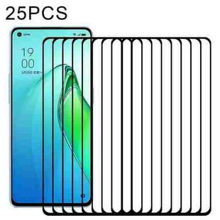 25 PCS Full Glue Cover Screen Protector Tempered Glass Film For OPPO Reno8 Pro