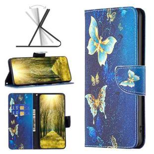 For Xiaomi 12 Lite Colored Drawing Leather Phone Case(Gold Butterfly)