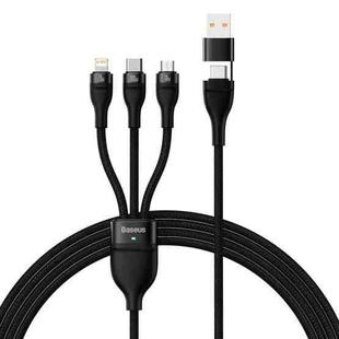 Baseus Flash Series II 1.2m USB + Type-C to Micro USB + 8 Pin + Type-C 100W Fast Charging Cable(Black)