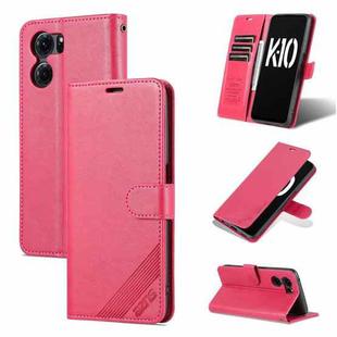 For OPPO K10 AZNS Sheepskin Texture Flip Leather Phone Case(Red)