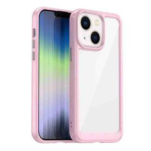 For iPhone 14 Colorful Series Acrylic + TPU Phone Case (Pink)