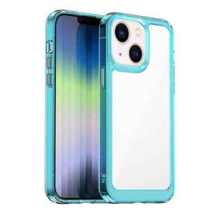 For iPhone 14 Plus Colorful Series Acrylic + TPU Phone Case  (Transparent Blue)