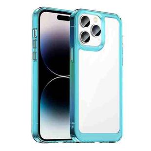 For iPhone 14 Pro Colorful Series Acrylic + TPU Phone Case (Transparent Blue)