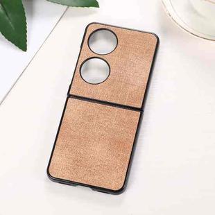 For Huawei P50 Pocket Brugg Texture PU+TPU+PC Shockproof Phone Case(Khaki)