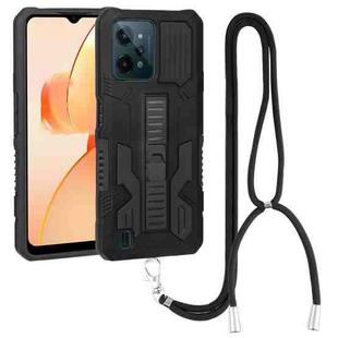 For OPPO Realme C31 Vanguard Lanyard Kickstand TPU + PC Phone Case(Black)