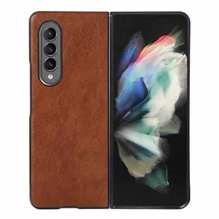 For Samsung Galaxy Z Fold3 5G FaletteTexture PU+TPU+PC Shockproof Phone Case(Brown)