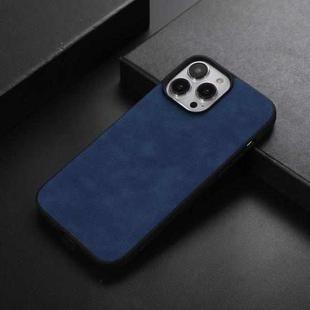 For iPhone 13 Pro Max Morocco Texture PU+TPU+PC Shockproof Phone Case (Blue)