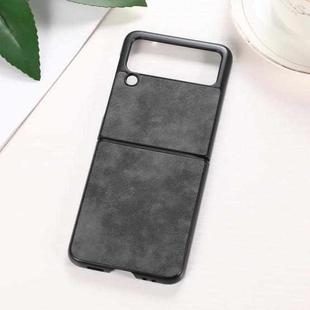 For Samsung Galaxy Z Flip3 5G Morocco Texture PU+TPU+PC Shockproof Phone Case(Black)