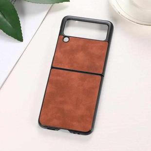 For Samsung Galaxy Z Flip3 5G Morocco Texture PU+TPU+PC Shockproof Phone Case(Brown)