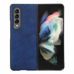 For Samsung Galaxy Z Fold3 5G Morocco Texture PU+TPU+PC Shockproof Phone Case(Blue)