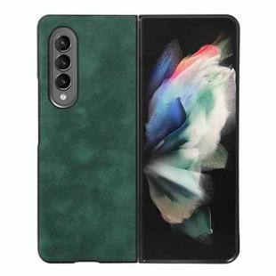 For Samsung Galaxy Z Fold3 5G Morocco Texture PU+TPU+PC Shockproof Phone Case(Green)