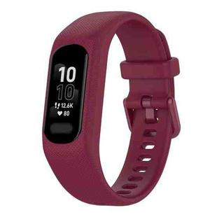 For Garmin Smart 5 Solid Color Silicone Watch Band(Wine Red)