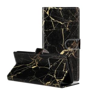 For Galaxy S20+ Colored Drawing Marble Pattern Horizontal Flip PU Leather Case with Holder & Card Slots & Wallet(Black Gold)