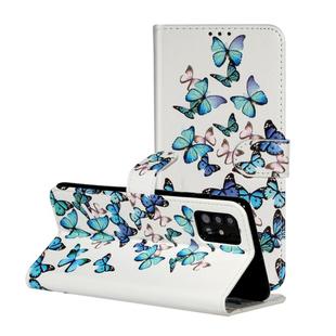 For Galaxy A71 Colored Drawing Marble Pattern Horizontal Flip PU Leather Case with Holder & Card Slots & Wallet(Little Butterflies)