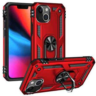 For iPhone 14 Plus Shockproof TPU + PC Ring Holder Phone Case  (Red)