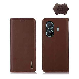 For vivo S15e KHAZNEH Nappa Top Layer Cowhide Leather Phone Case(Brown)