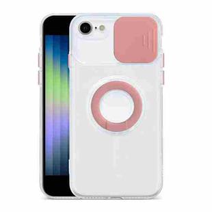 For iPhone SE 2022 / SE 2020 / 8 / 7 Sliding Camshield Ring Holder TPU Phone Case(Pink)