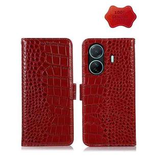 For vivo S15e Crocodile Top Layer Cowhide Leather Phone Case(Red)