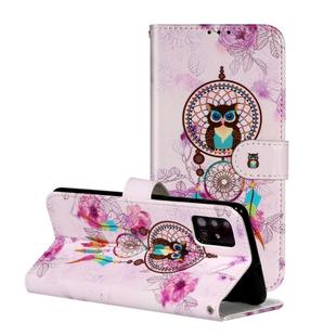 For Galaxy A51 Oil Embossed Coloured Drawing Pattern Horizontal Flip PU Leather Case with Holder & Card Slots & Wallet(Owl Wind Chimes)