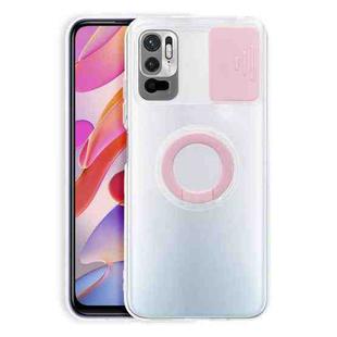 For Xiaomi Redmi Note 10 5G Sliding Camshield Ring Holder TPU Phone Case(Pink)