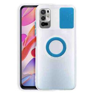 For Xiaomi Redmi Note 10 5G Sliding Camshield Ring Holder TPU Phone Case(Blue)