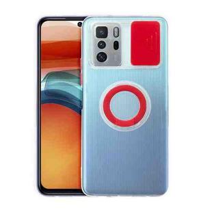 For Xiaomi Redmi Note 10 Pro 5G Sliding Camshield Ring Holder TPU Phone Case(Red)