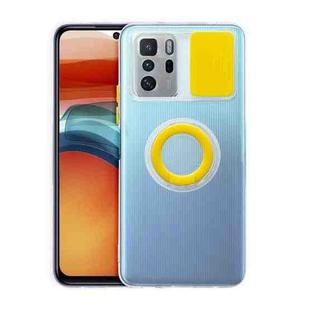 For Xiaomi Redmi Note 10 Pro 5G Sliding Camshield Ring Holder TPU Phone Case(Yellow)