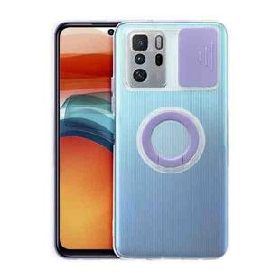 For Xiaomi Redmi Note 10 Pro 5G Sliding Camshield Ring Holder TPU Phone Case(Purple)