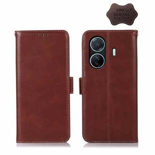 For vivo S15e Crazy Horse Top Layer Cowhide Leather Phone Case(Brown)